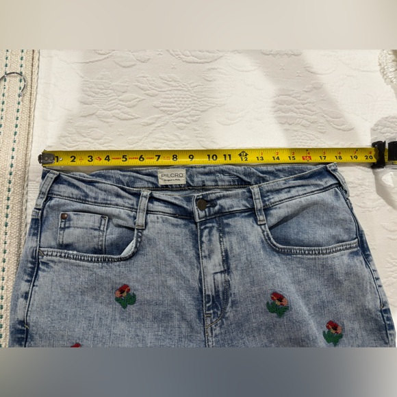 Pilcro Light Blue Embroidered Rose Boyfriend Jeans - Picture 15 of 16
